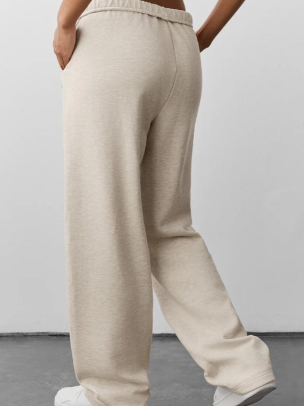 ALO Yoga Women's Straight Leg Pants in Oatmeal - Picture 3 of 5